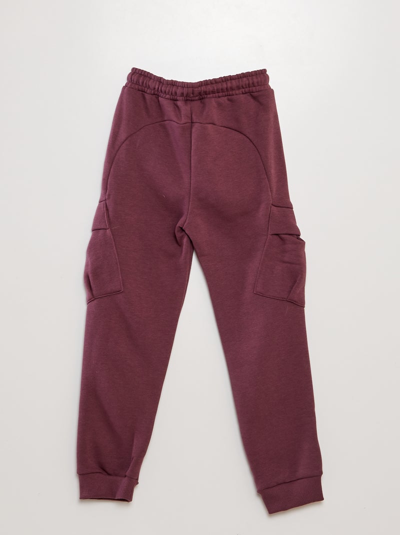Pantalón de chándal con bolsillos laterales PURPURA - Kiabi
