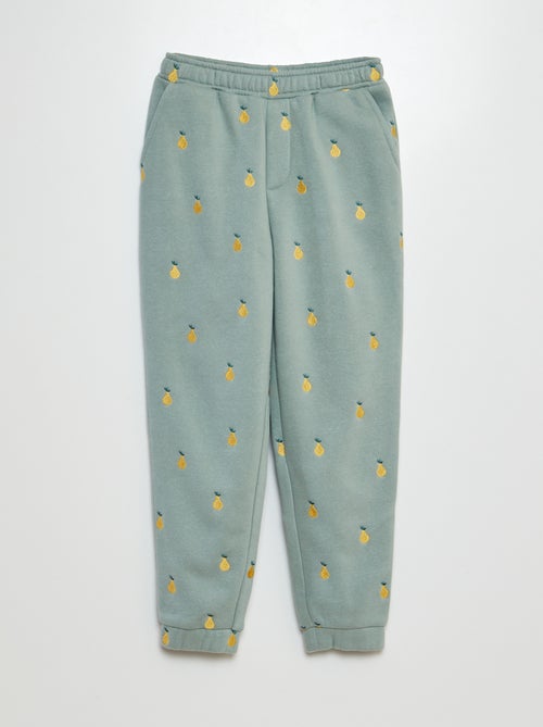 Pantalón de chándal con bordado de piñas - Kiabi