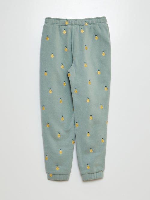 Pantalón de chándal con bordado de piñas - Kiabi