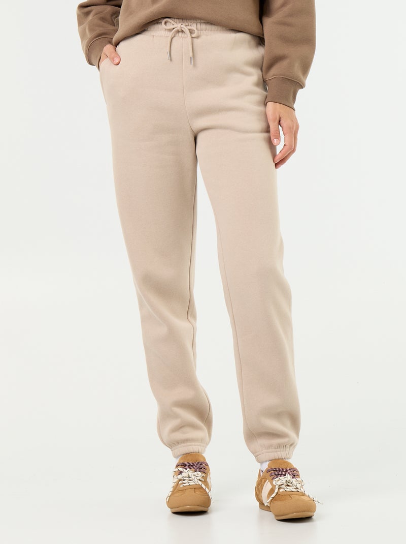 Pantalón de chándal con cintura estándar Beige - Kiabi