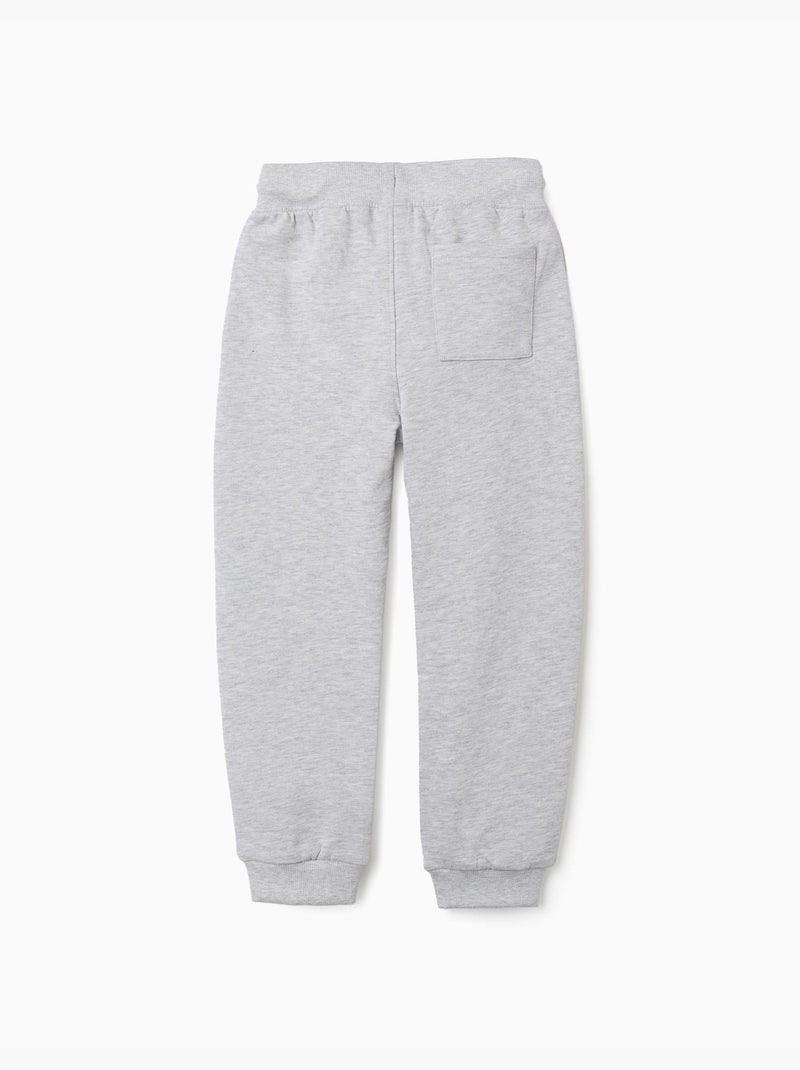 Pantalón de chándal con cordón y estampado Gris - Kiabi