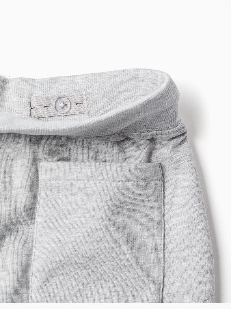 Pantalón de chándal con cordón y estampado Gris - Kiabi