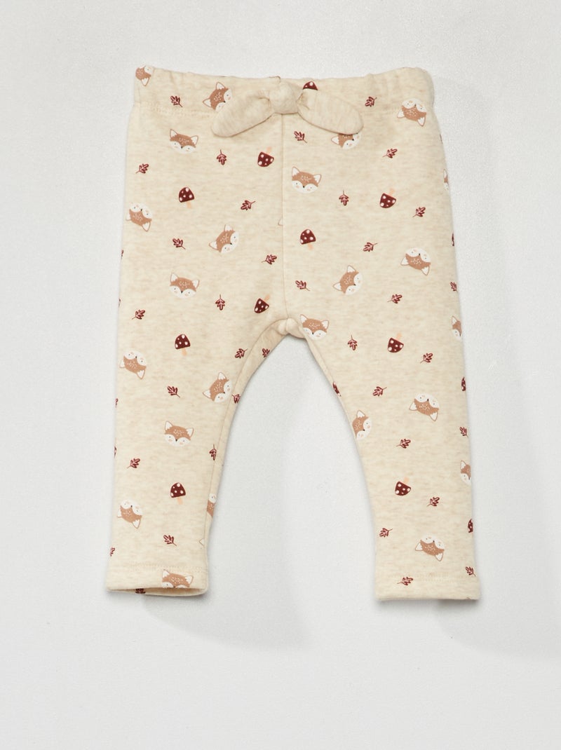 Pantalón de chándal con estampado  - Siempre más calidez BEIGE - Kiabi
