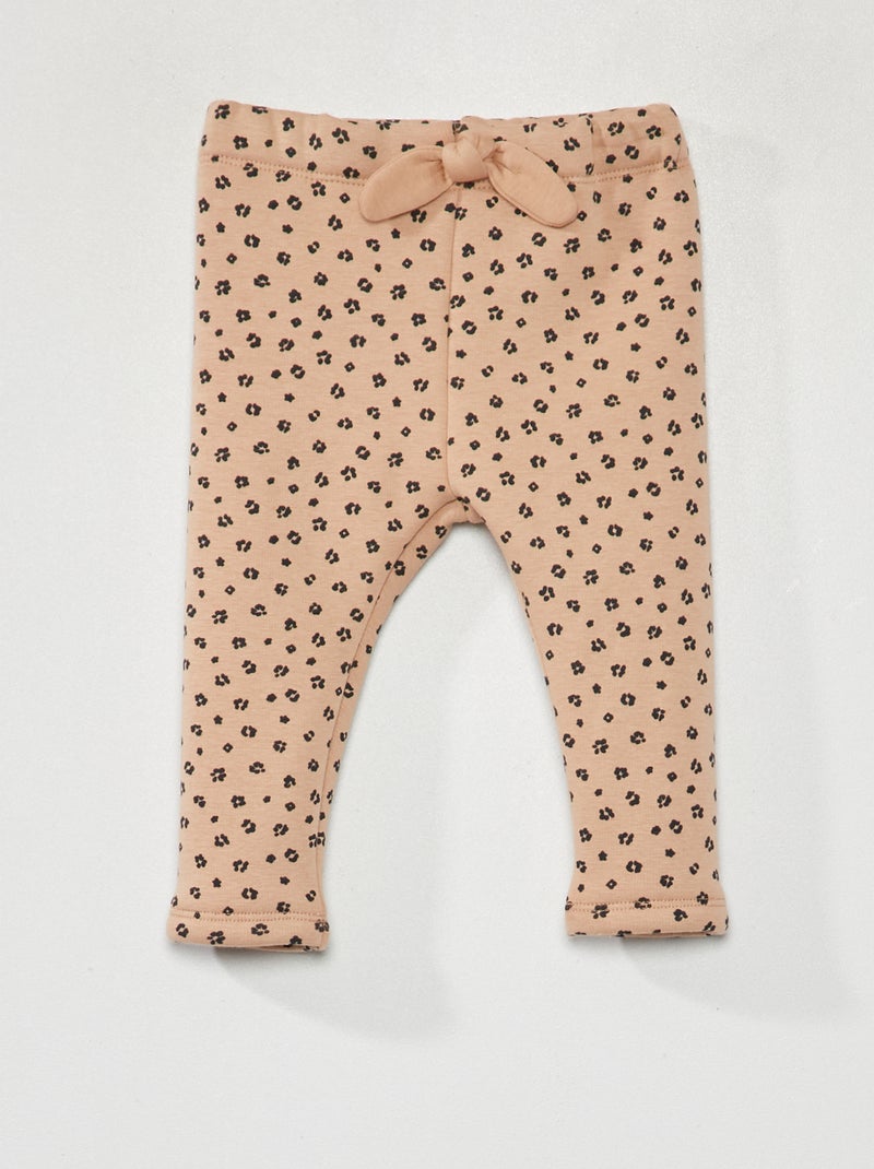 Pantalón de chándal con estampado  - Siempre más calidez BEIGE - Kiabi