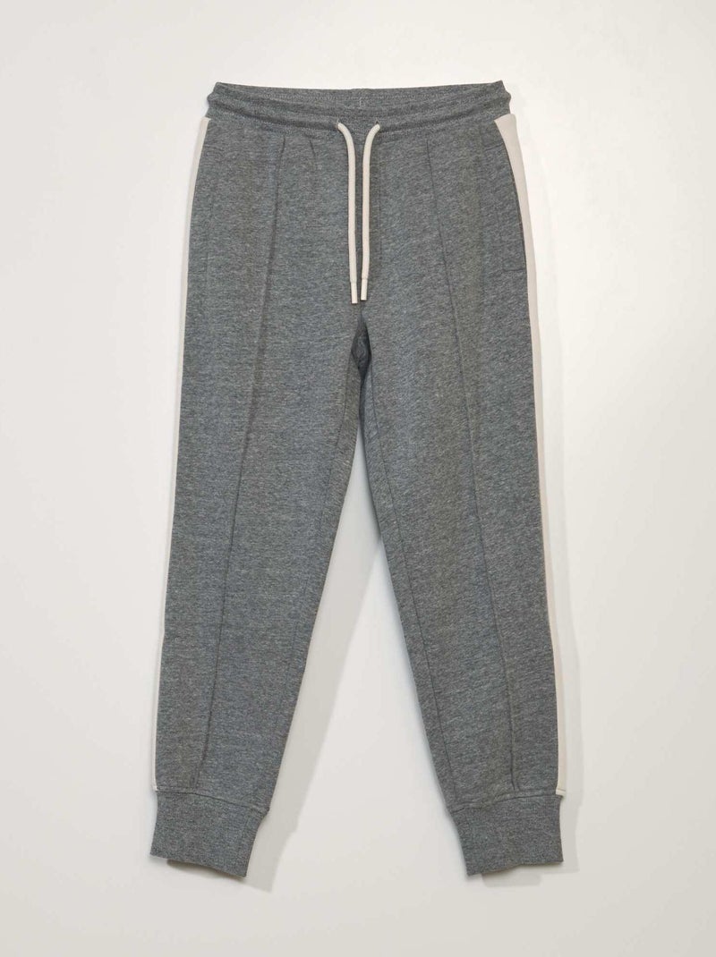 Pantalón de chándal con franjas Gris - Kiabi