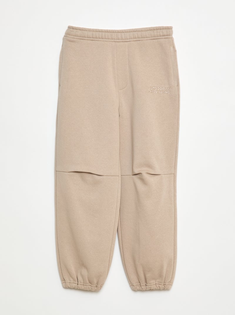 Pantalón de chándal con inscripción bordada Beige - Kiabi