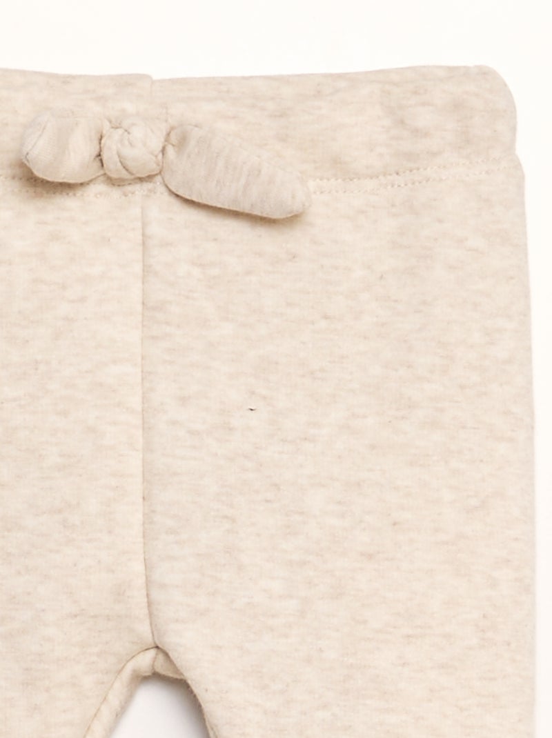 Pantalón de chándal con lazo BEIGE - Kiabi