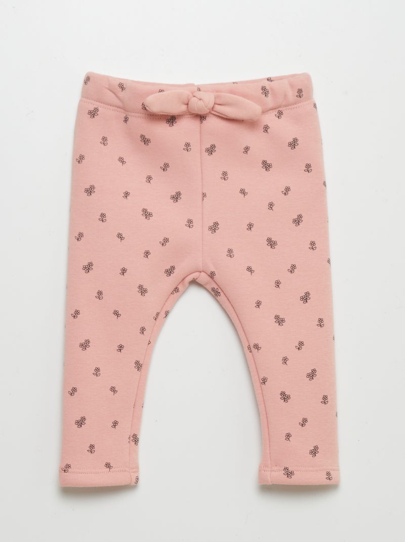 Pantalón de chándal con lazo ROSA - Kiabi