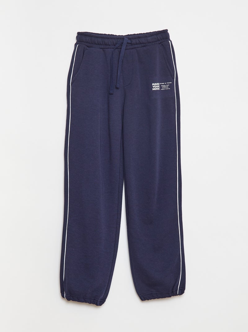 Pantalón de chándal con ribete en contraste Azul - Kiabi