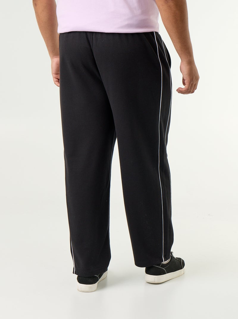 Pantalón de chándal con ribetes contrastados Negro - Kiabi