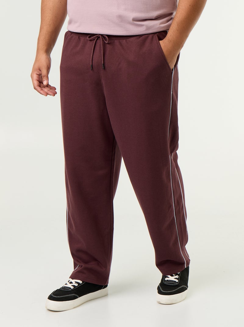 Pantalón de chándal con ribetes contrastados Purpura - Kiabi