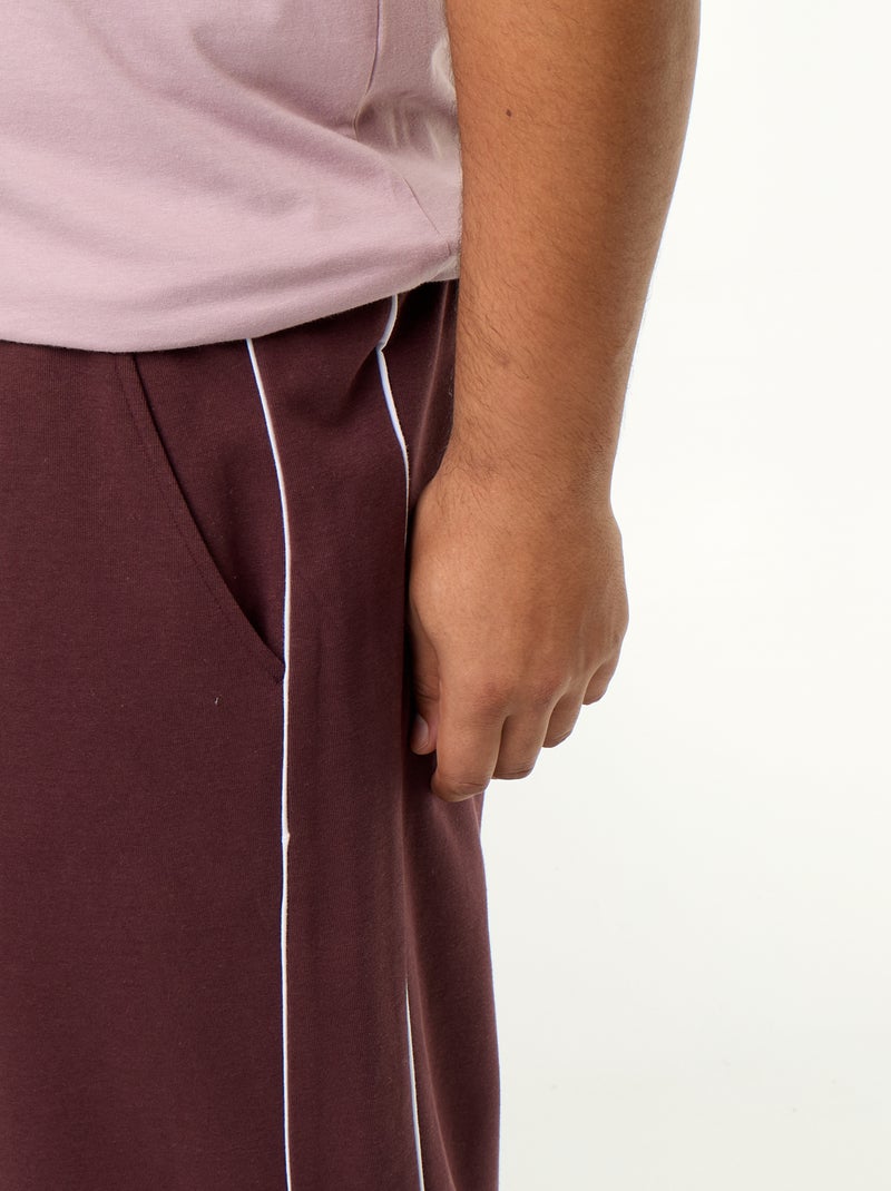 Pantalón de chándal con ribetes contrastados Purpura - Kiabi