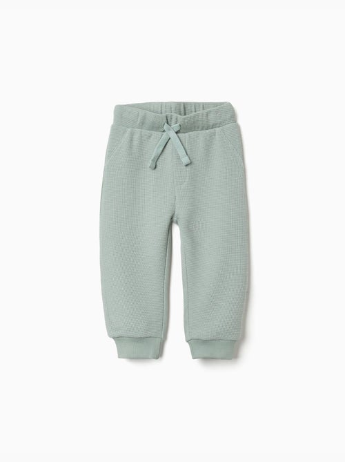 Pantalón de chándal con tela gofre y cordón - Kiabi