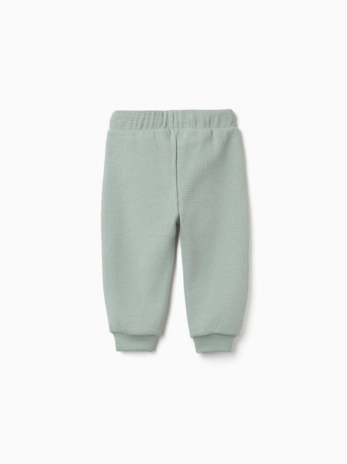 Pantalón de chándal con tela gofre y cordón - Kiabi