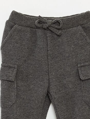 Jogging de canalé en algodón liso