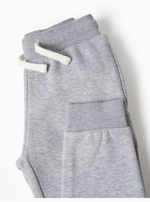Pantalón de chándal de felpa ajustado con cordón - Kiabi