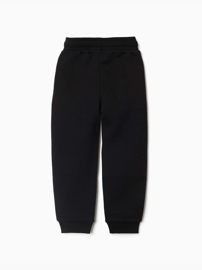 Pantalón de chándal de felpa ajustado con cordón Negro Negro - Kiabi