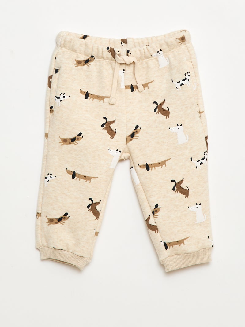 Pantalón de chándal de felpa Beige - Kiabi