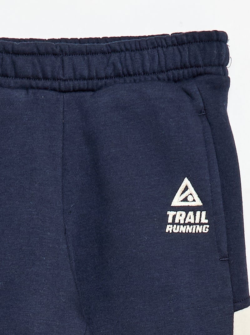 Pantalón de chándal de felpa con bloques de color Azul - Kiabi