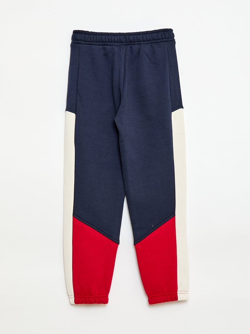 Pantalón de chándal de felpa con bloques de color Azul - Kiabi