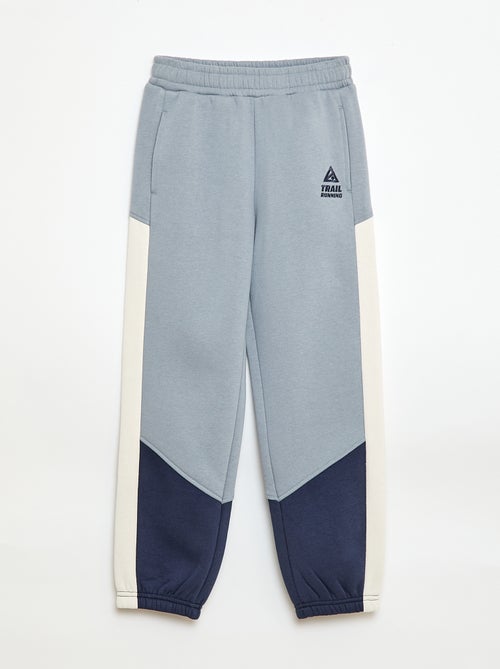 Pantalón de chándal de felpa con bloques de color - Kiabi