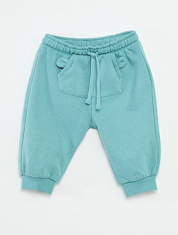 Pantalón de chándal de felpa con bolsillo canguro y orejas de fantasía