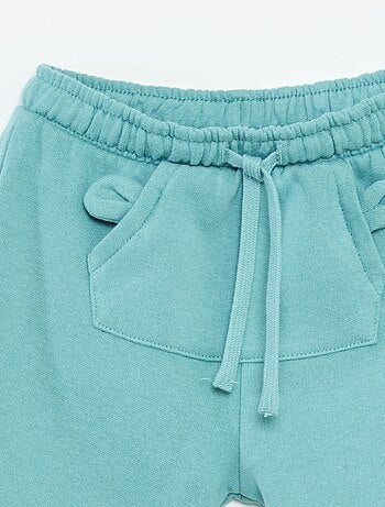 Pantalón de chándal de felpa con bolsillo canguro y orejas de fantasía