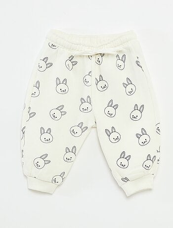 Pantalón de chándal de felpa con bolsillo canguro y orejas de fantasía