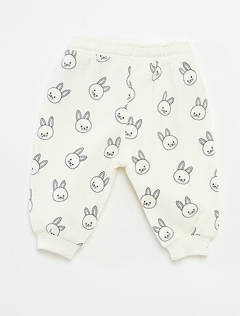 Pantalón de chándal de felpa con bolsillo canguro y orejas de fantasía