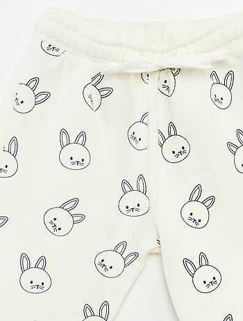 Pantalón de chándal de felpa con bolsillo canguro y orejas de fantasía