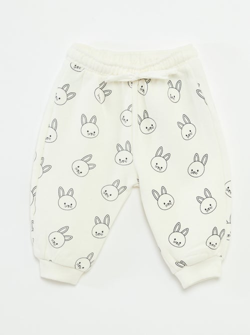 Pantalón de chándal de felpa con bolsillo canguro y orejas de fantasía - Kiabi