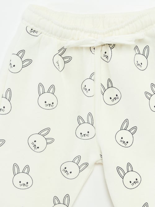 Pantalón de chándal de felpa con bolsillo canguro y orejas de fantasía - Kiabi