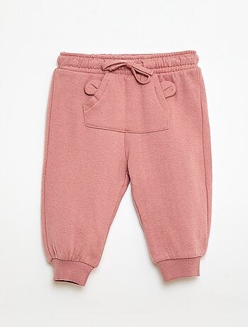 Pantalón de chándal de felpa con bolsillo canguro y orejas de fantasía