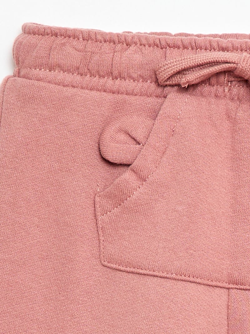 Pantalón de chándal de felpa con bolsillo canguro y orejas de fantasía Rosa - Kiabi