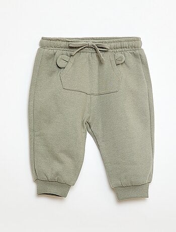 Pantalón de chándal de felpa con bolsillo canguro y orejas de fantasía
