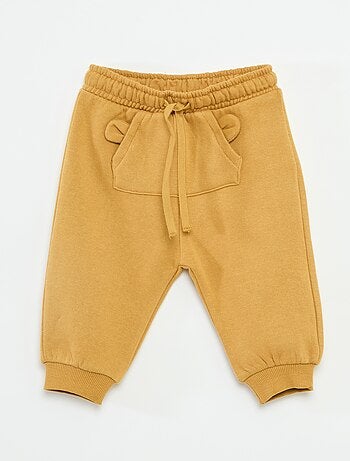 Pantalón de chándal de felpa con bolsillo canguro y orejas de fantasía