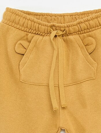 Pantalón de chándal de felpa con bolsillo canguro y orejas de fantasía