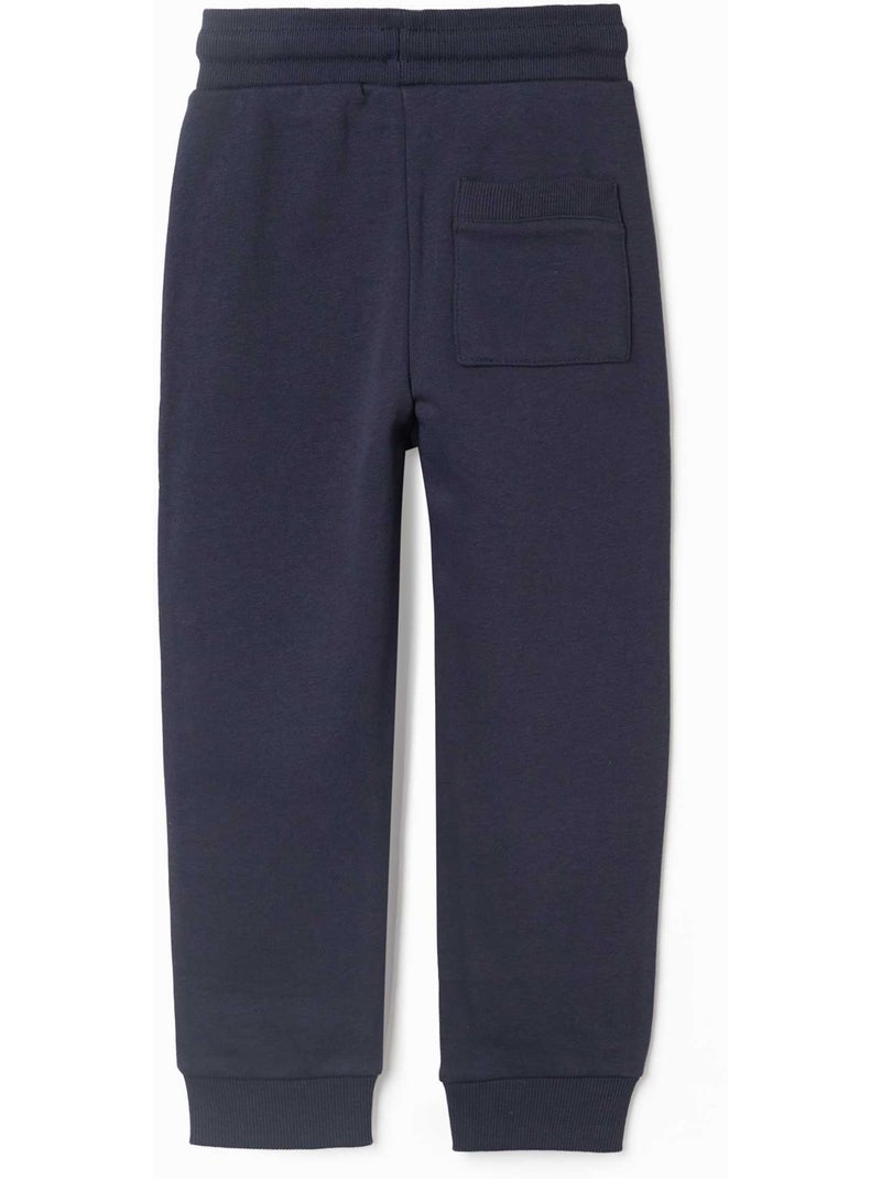 Pantalón de chándal de felpa con cordón y bolsillos Azul oscuro - Kiabi