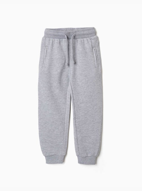 Pantalón de chándal de felpa con cordón y bolsillos - Kiabi
