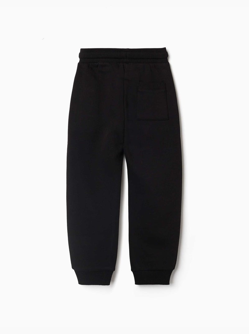 Pantalón de chándal de felpa con cordón y bolsillos Negro Negro - Kiabi