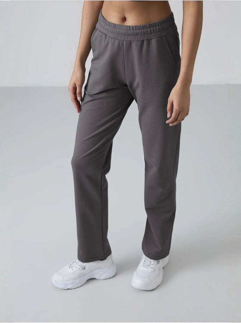 Pantalón de chándal de felpa de pernera recta para mujer tommy Gris negro - Kiabi