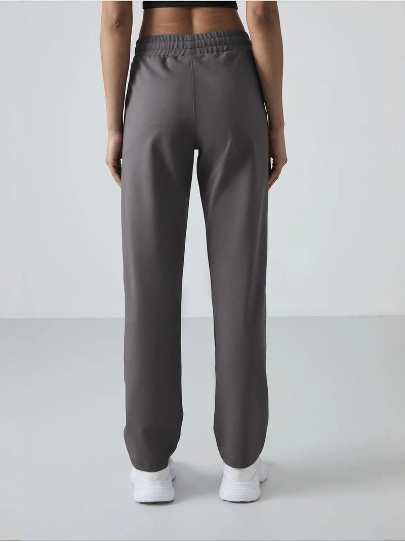 Pantalón de chándal de felpa de pernera recta para mujer tommy Gris negro - Kiabi