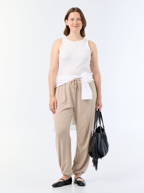 Pantalón de chándal de felpa francesa - Kiabi Pantalón de chándal de felpa francesa - Kiabi