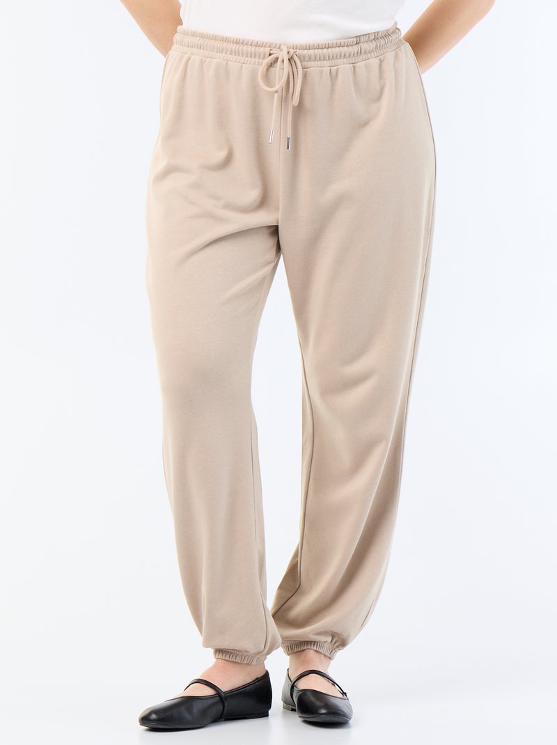 Pantalón de chándal de felpa francesa Beige - Kiabi