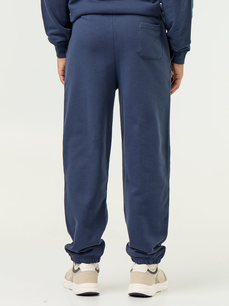 Pantalón de chándal de felpa liso Azul - Kiabi