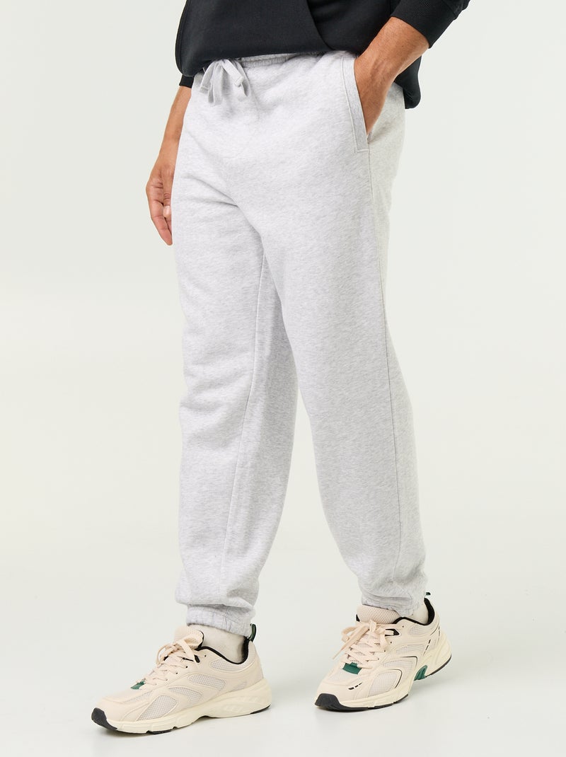 Pantalón de chándal de felpa liso Gris - Kiabi