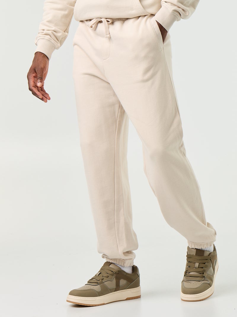 Pantalón de chándal de felpa liso Gris - Kiabi