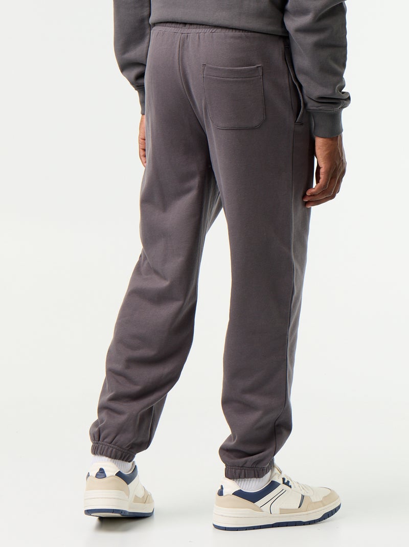 Pantalón de chándal de felpa liso Gris - Kiabi
