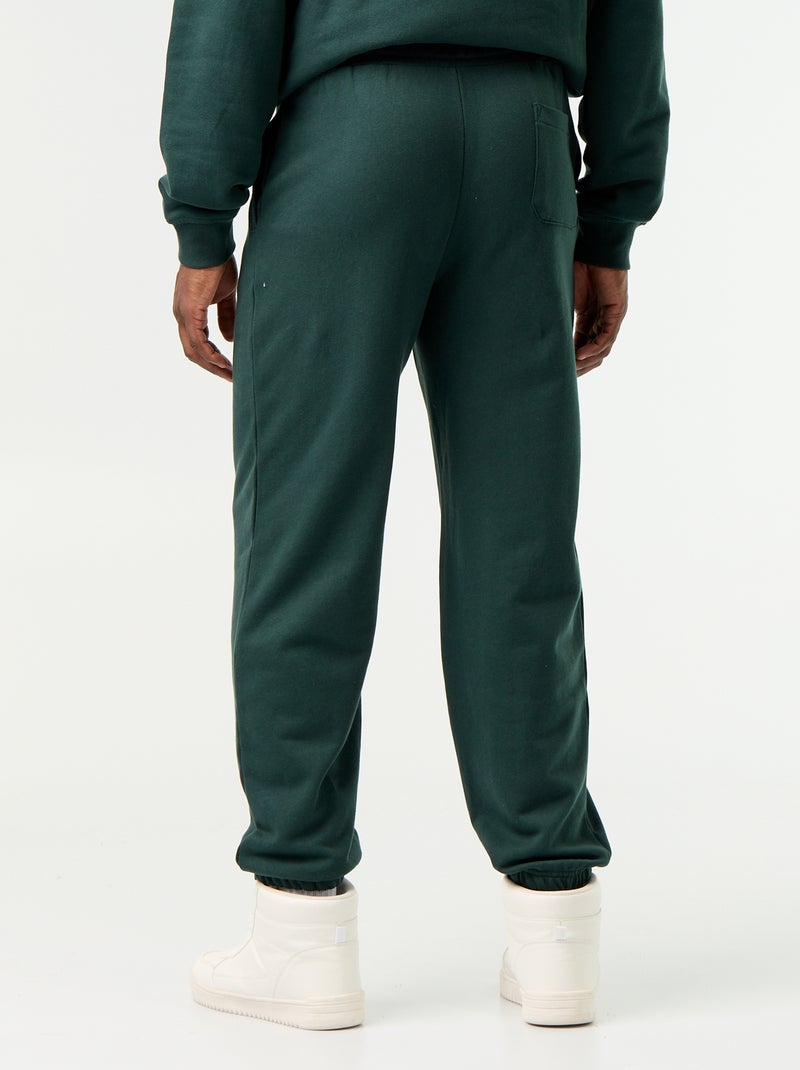 Pantalón de chándal de felpa liso Verde - Kiabi