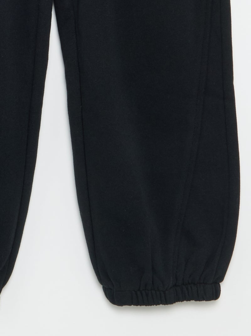 Pantalón de chándal de felpa Negro - Kiabi